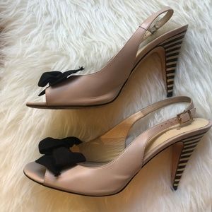 ❤️ Kate Spade ❤️ Gal heels ❤️ cream w/ stripe heel